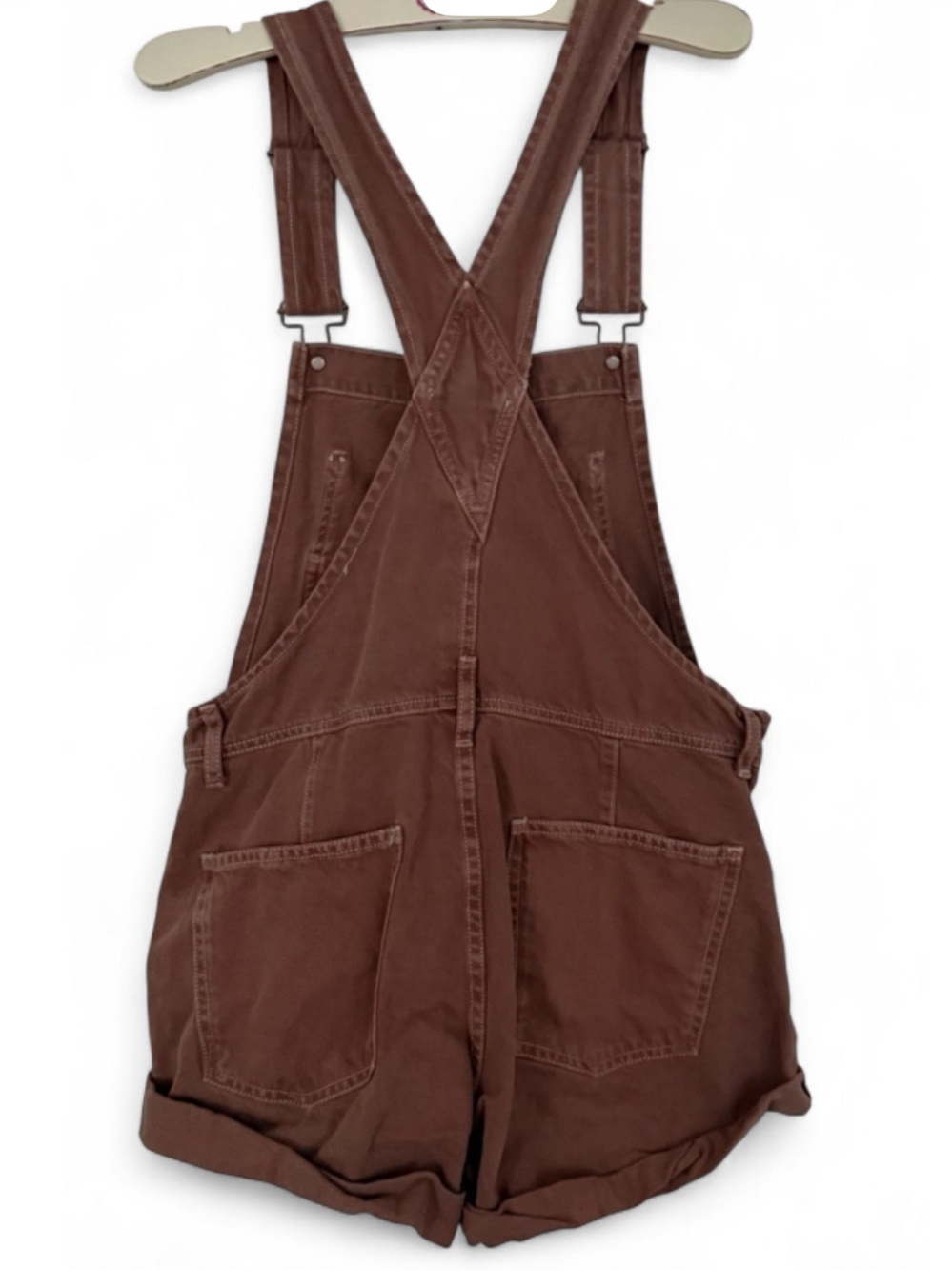 Free People Ziggy Shortalls NWT Rosewood Pink Denim Overalls Romper Size S - Picture 6 of 6